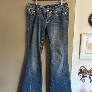 True Religion Women's Blue and Navy Jeans